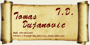 Tomas Dujanović vizit kartica